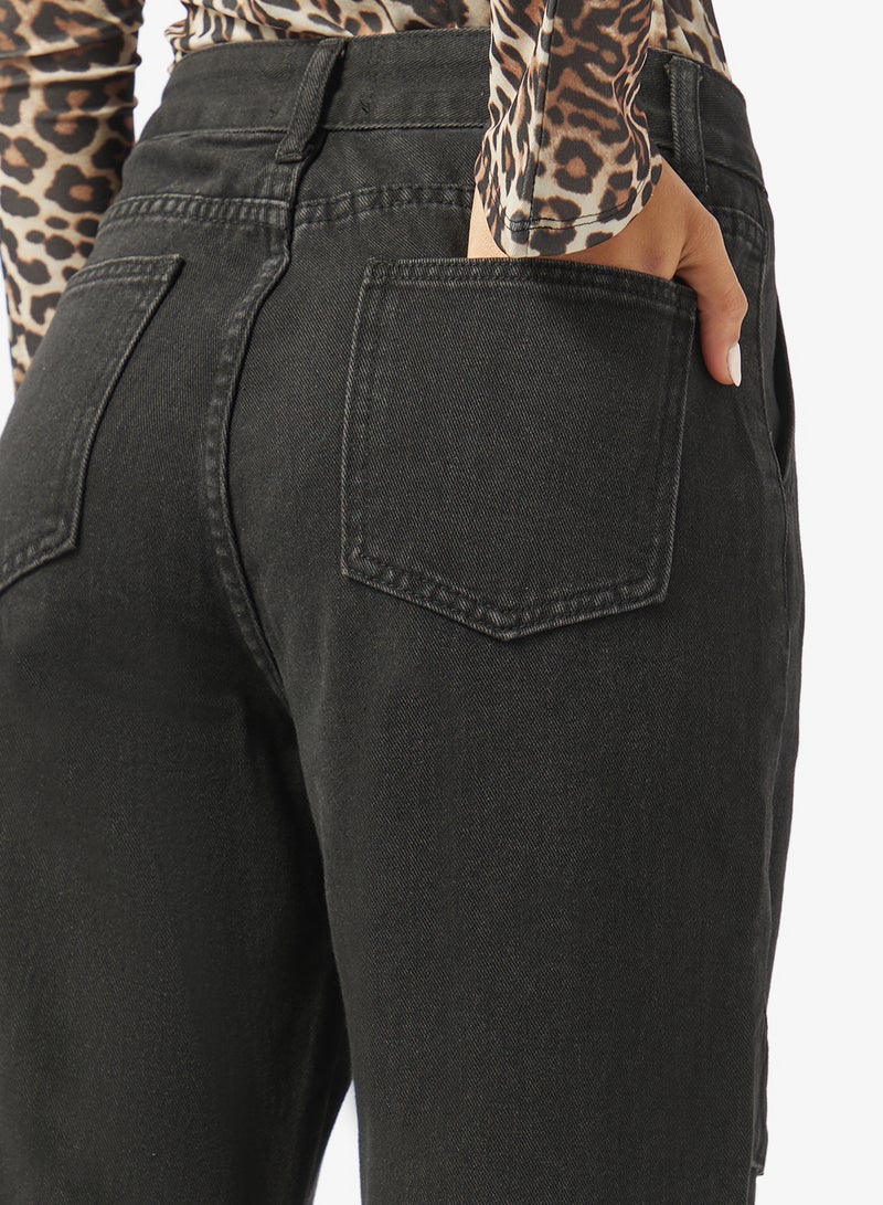 Ginger High Rise Straight Fit Jeans with Bow Detail - Image 5